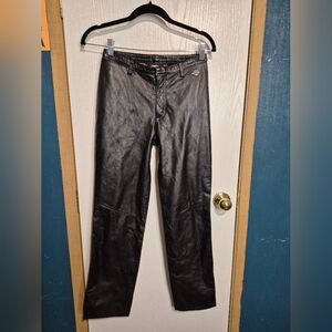 Harley Davidson Motor  Pants Leather Front Spandex Back